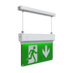 Ansell LED Sospeso Cartello uscita di emergenza Kestrel Bianca 2W 14lm - 865 Luce del Giorno