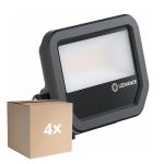 Confezione Multipack 4x Ledvance Proiettore LED Aluminium Nero 17W 2400lm 100D - 840 Bianco Freddo | IP66 - Simmetrico