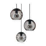 Eglo Luce Pendente Almanzora Acciaio Nero Rame | IP20 - Adatto per 3x E27 