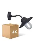 Confezione Multipack 4x D'Lite Luce Da Parete Ember Nero | IP54 - Adatto per 1x E27