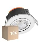 Confezione Multipack 10x Ledvance Faretti LED Combo Adjust Aluminium Bianca 6W 600lm 60D - 827-830-840 CCT | 82mm - Ritaglio 68mm - IP65