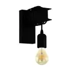 Eglo Luce Da Parete Townshend 6 Acciaio Nero | IP20 - Adatto per 1x E27 
